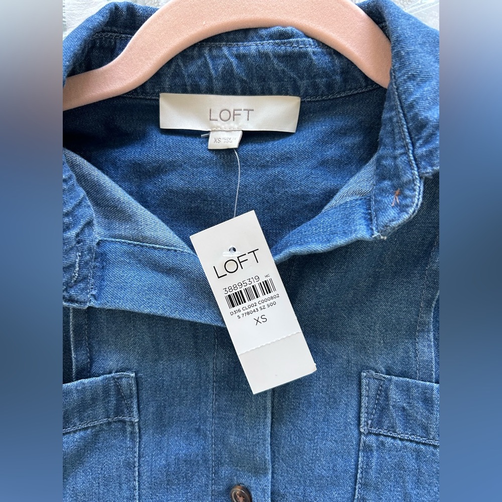 NEW LOFT XS Denim Dress - Picture 5 of 7